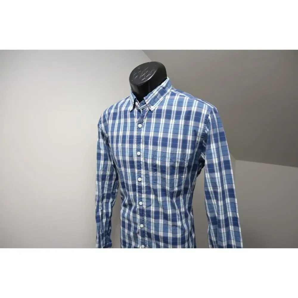 J Crew Classic Fit Dress Shirt Plaid Front Pocket Long‎ Sleeve Mens Sz Medium